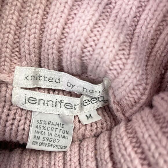 VTG Jennifer Reed Hand Knit Sweater Womens Medium Cottagecore Textured‎ Floral - Picture 7 of 8